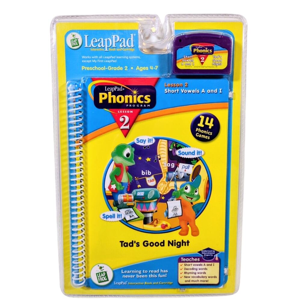 LeapFrog LeapPad Phonics Program Lesson 2 Short Vowels A & I Ages 4-7 NEW Sealed